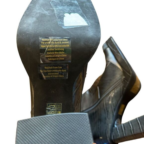 Revolve Jeffrey Campbell Calf Hair Leather Patchwork Maximal Lo Platform Bootie - Picture 11 of 12